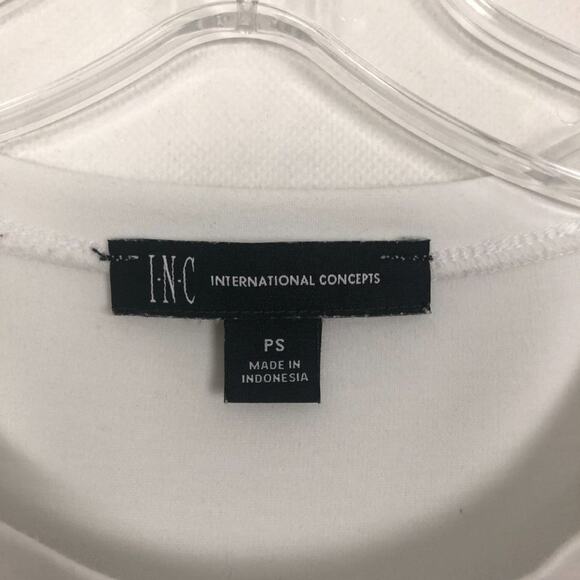INC Twist Front Crew Neck White Top Size PS - Picture 2 of 9